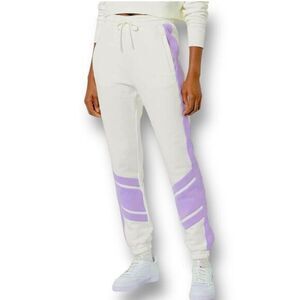 EleVen by Venus Williams M White Purple Collegiate Track Pants Liquid Lilac NWT